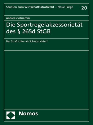 cover image of Die Sportregelakzessorietät des § 265d StGB